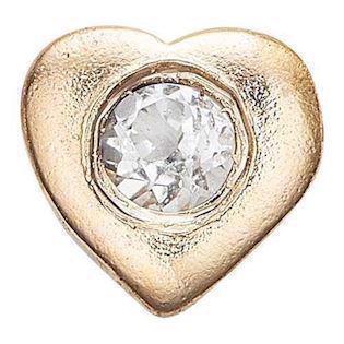 Christina Collect forgylt Topaz Heart 925 sterling sølv Liten hjerte med hvitt topas, modell 603-G1